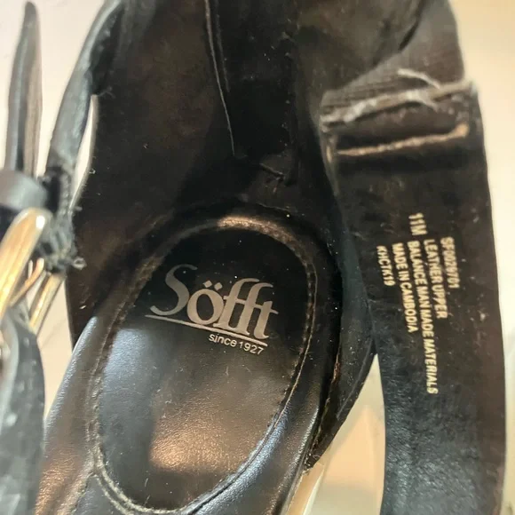 Sofft Starla Black Leather Strappy Ankle Strap Sandal Gladiator Size 11 - Picture 7 of 12